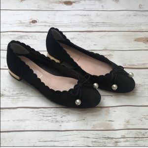 Kate Spade Black Murray Suede Flats